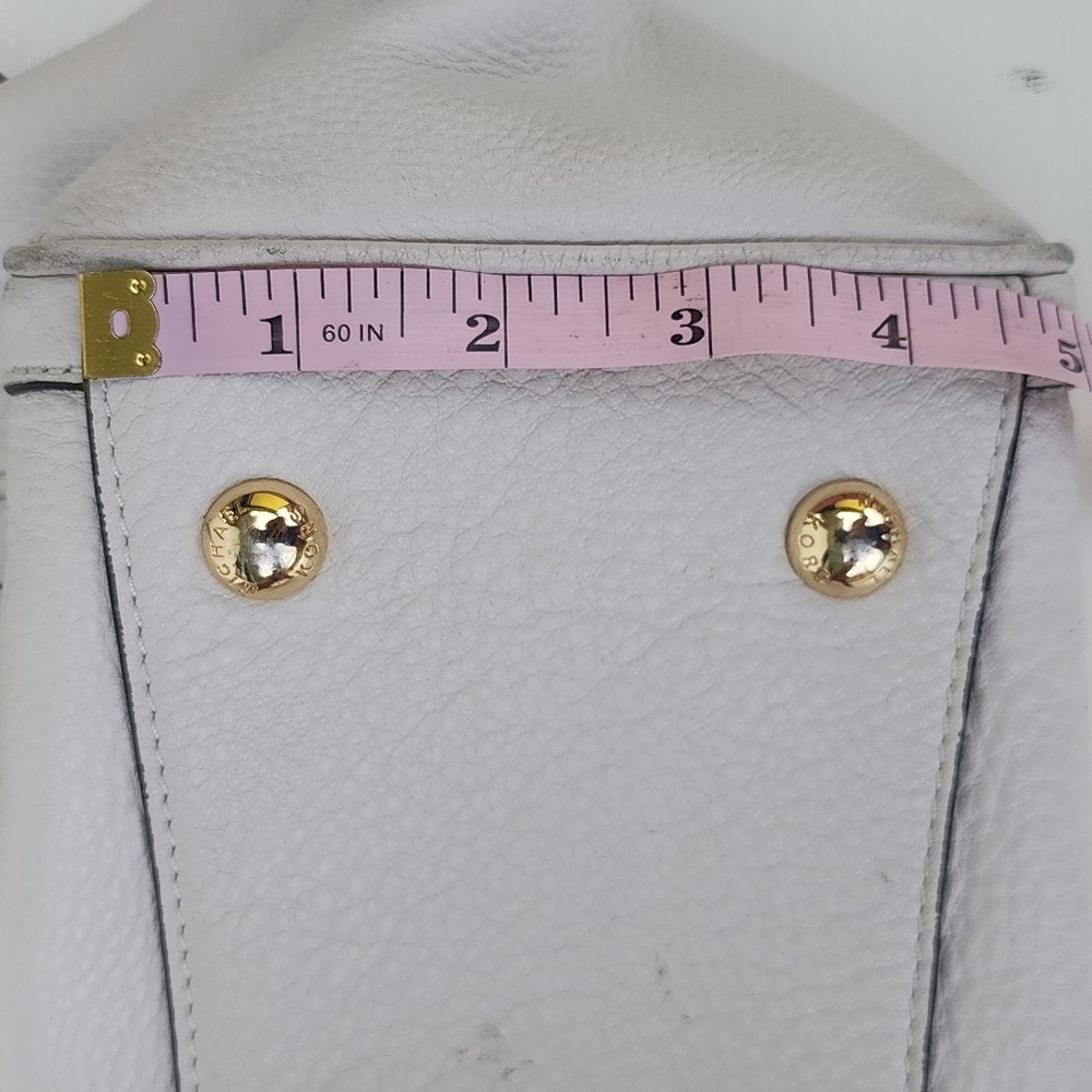 Michael Kors‎ Satchel Crossbody Bag Pebbled Ivory Leather Light Cream - Picture 13 of 15